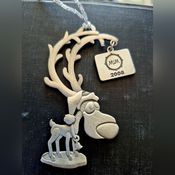 Silver Reindeer Ornament with MSM Tag - Picture 1 of 9